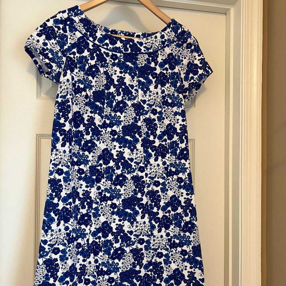 Boden Navy and White Floral dress, Size 6R